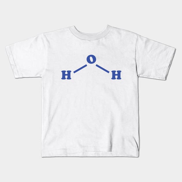 Water Molecule Chemical Formula Kids T-Shirt by tinybiscuits